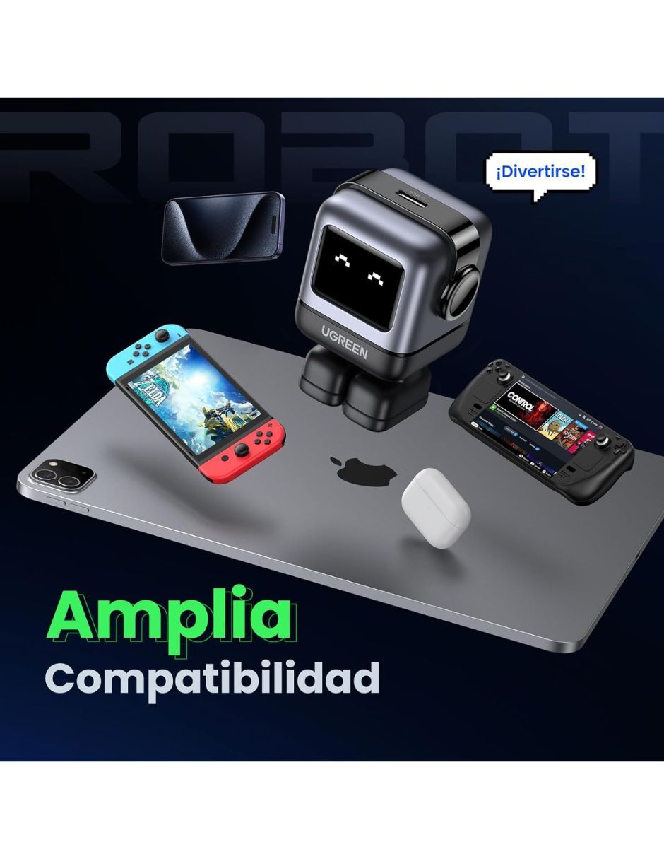 Cargador pared Ugreen Nexode carga rápida GaNRobot USB tipo C 30 W