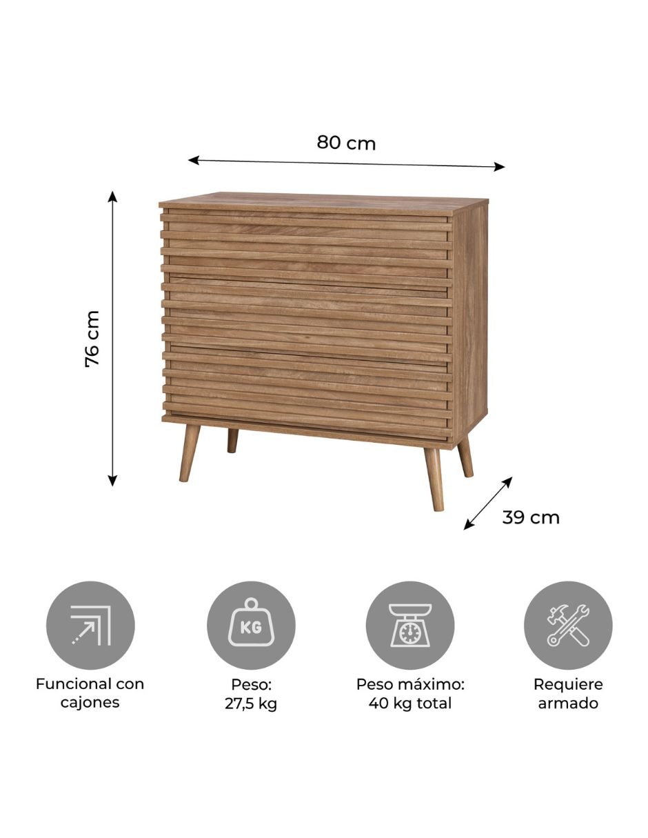 Cajonera armable línea varillas de mdf 8