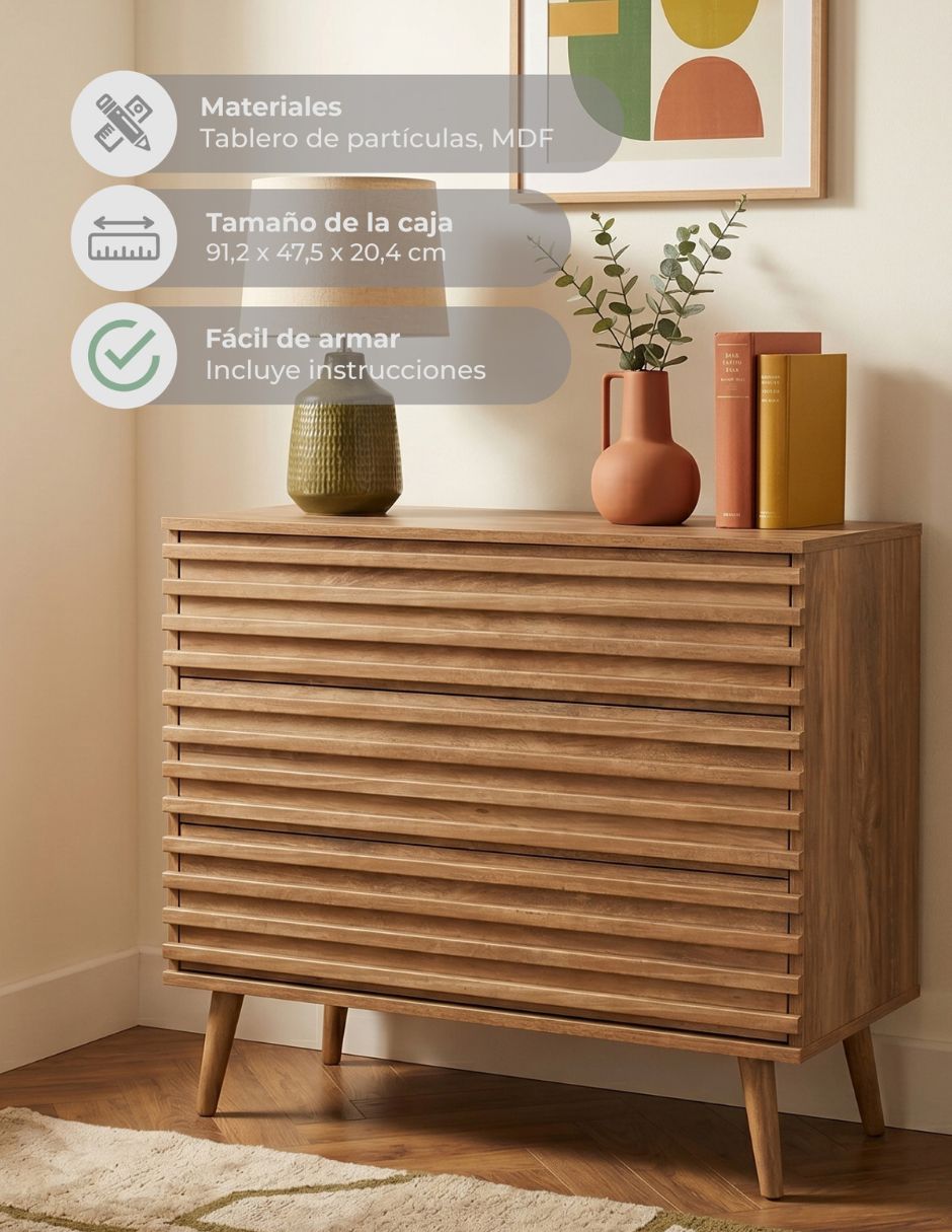 Cajonera línea Varillas de MDF 4