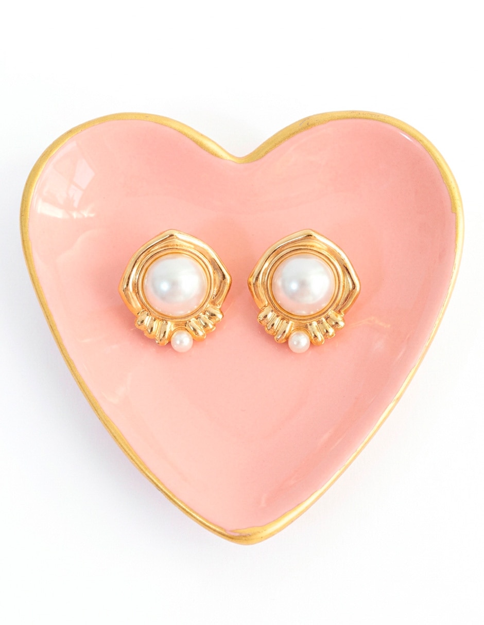 Corto de perla ana maria mexico aretes de perla de acero inoxidable 14 k con acabado baño de oro perla