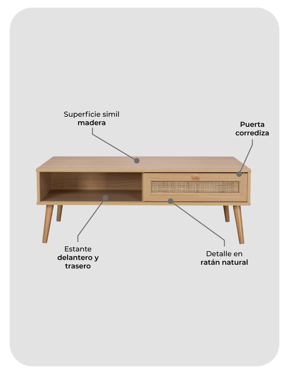 Mesa de centro armable Rattan 7