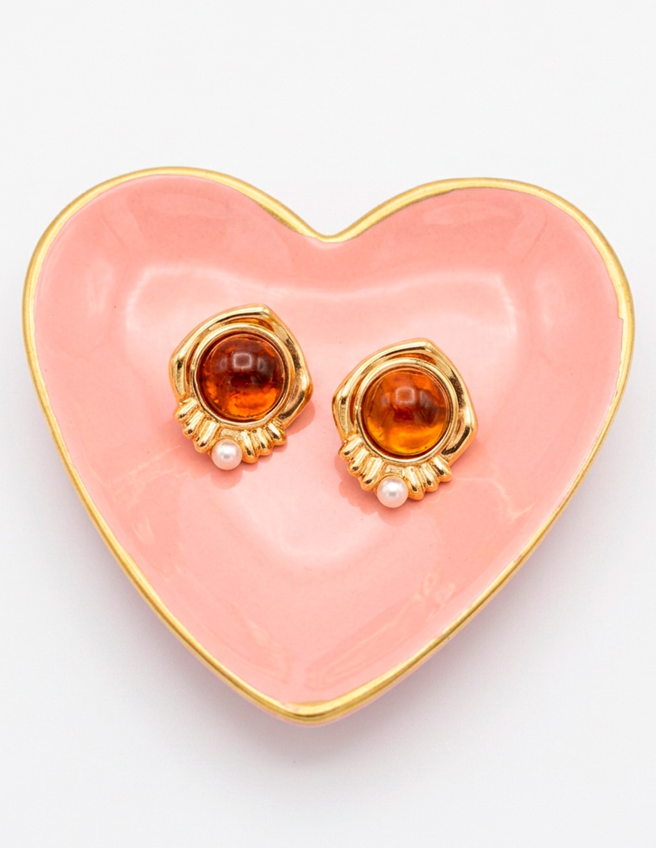 Corto de redonda ana maria mexico aretes clásicos elegantes de acero inoxidable 14 k con acabado baño de oro resina