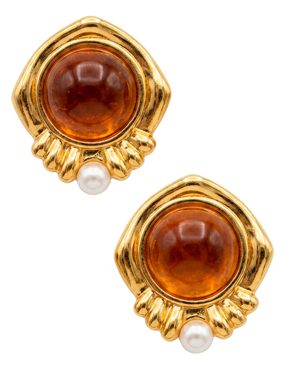 Corto de redonda aretes clásicos elegantes de acero inoxidable 14 k con acabado ba–o de oro resina Corto de redonda aretes clásicos elegantes de acero inoxidable 14 k con acabado ba–o de oro resina