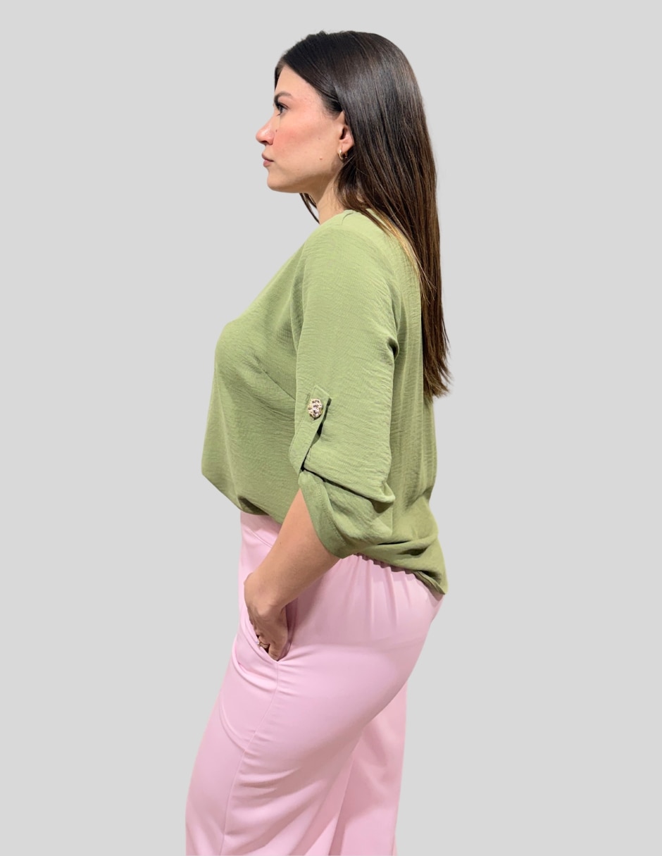 Blusa Yaretni Moda manga al codo para mujer