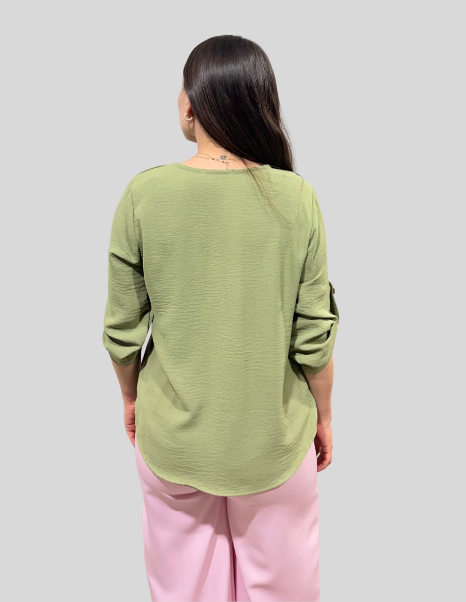 Blusa Yaretni Moda manga al codo para mujer