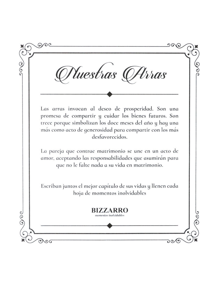 Arras matrimoniales joyerias bizzarro taza de latón