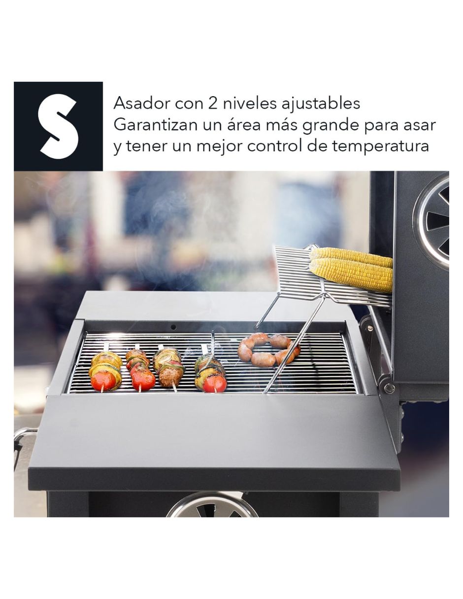 Asador carbón signa hg228c1 de acero inoxidable