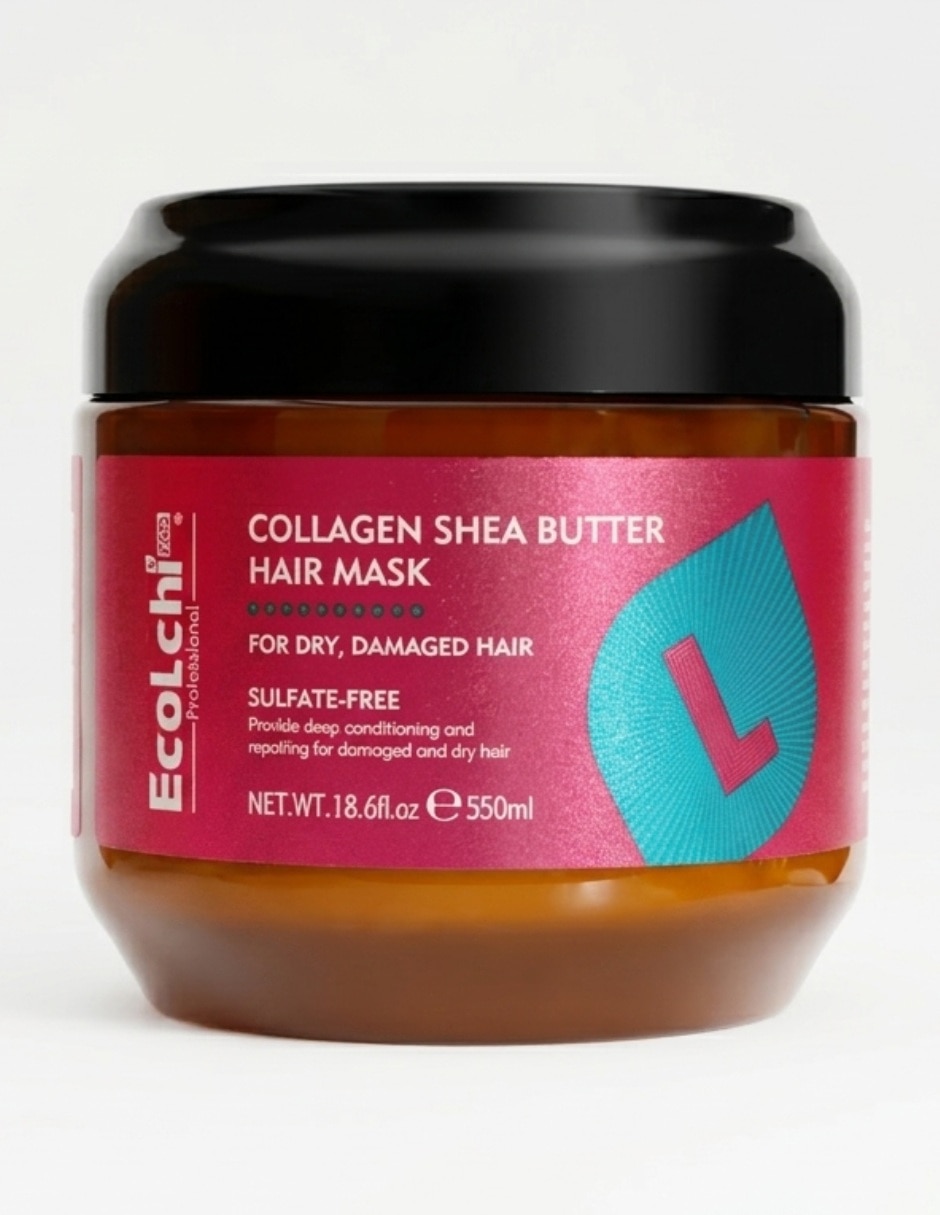 Mascarilla para cabello seco y dañado Ecolchi colágeno karité para antifrizz Genérica 550 ML