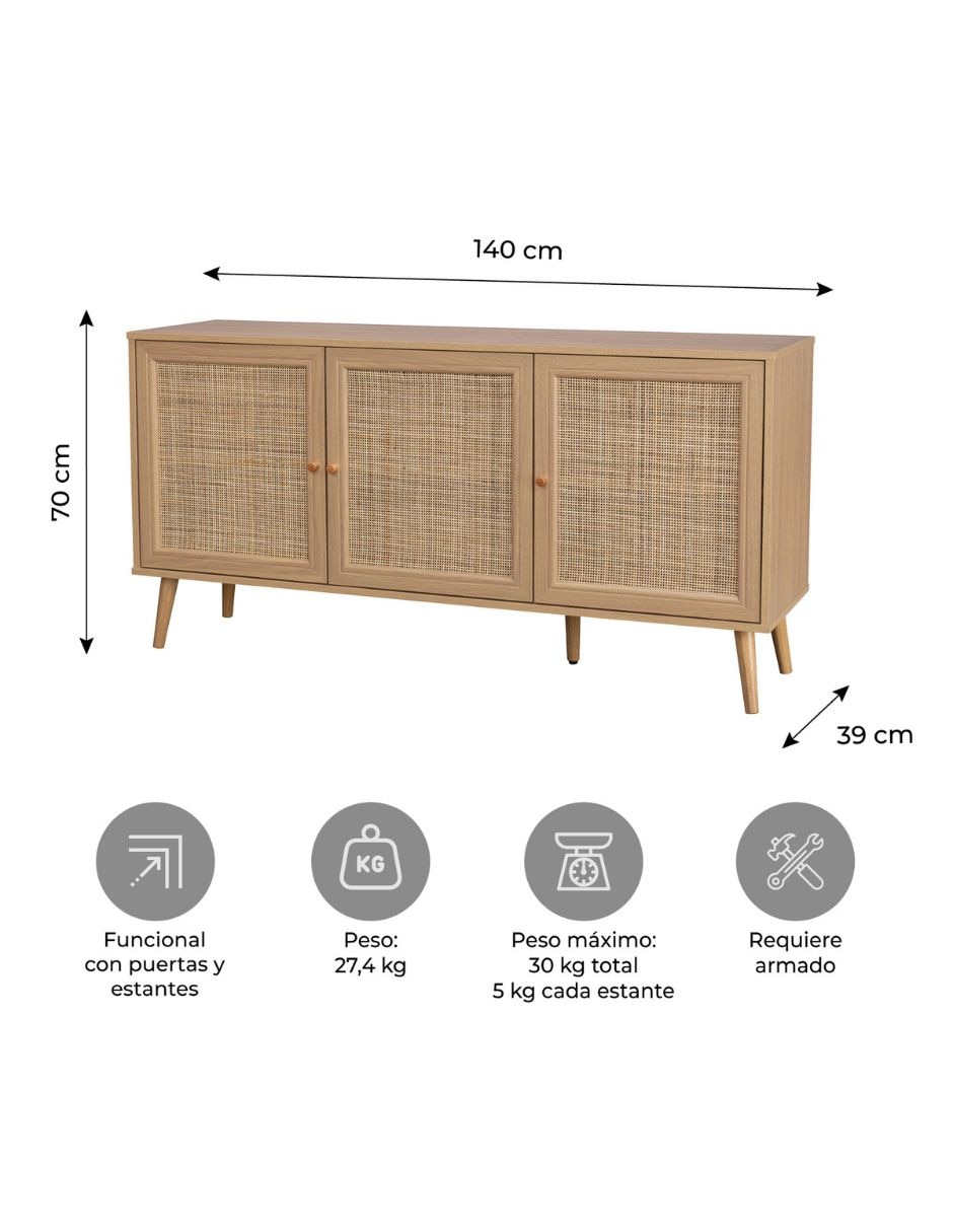 Credenza armable línea rattan de mdf 8