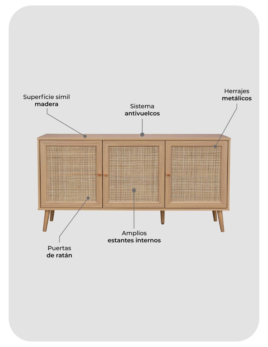 Credenza armable Línea Rattan Relan de MDF
