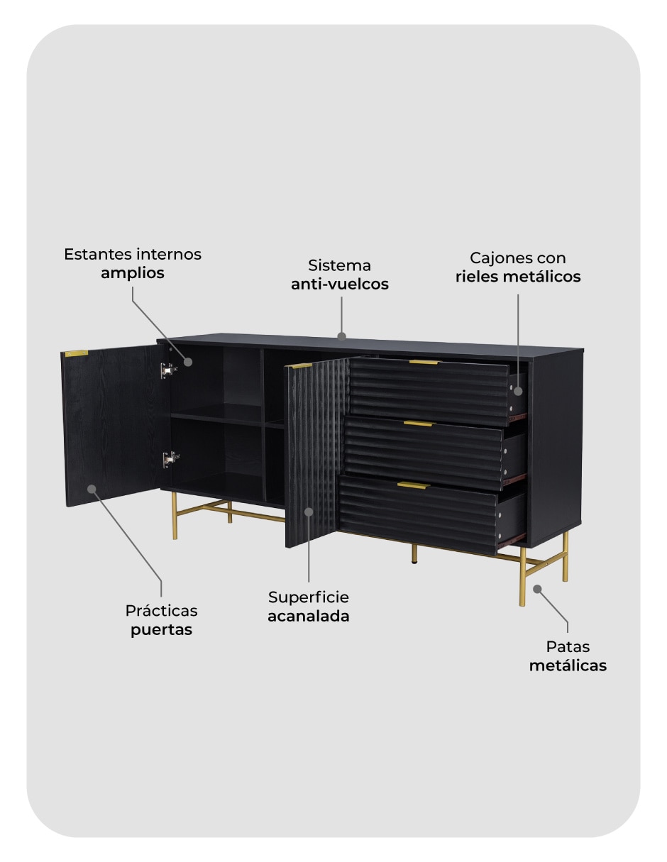 Credenza armable Línea New York Relan de MDF