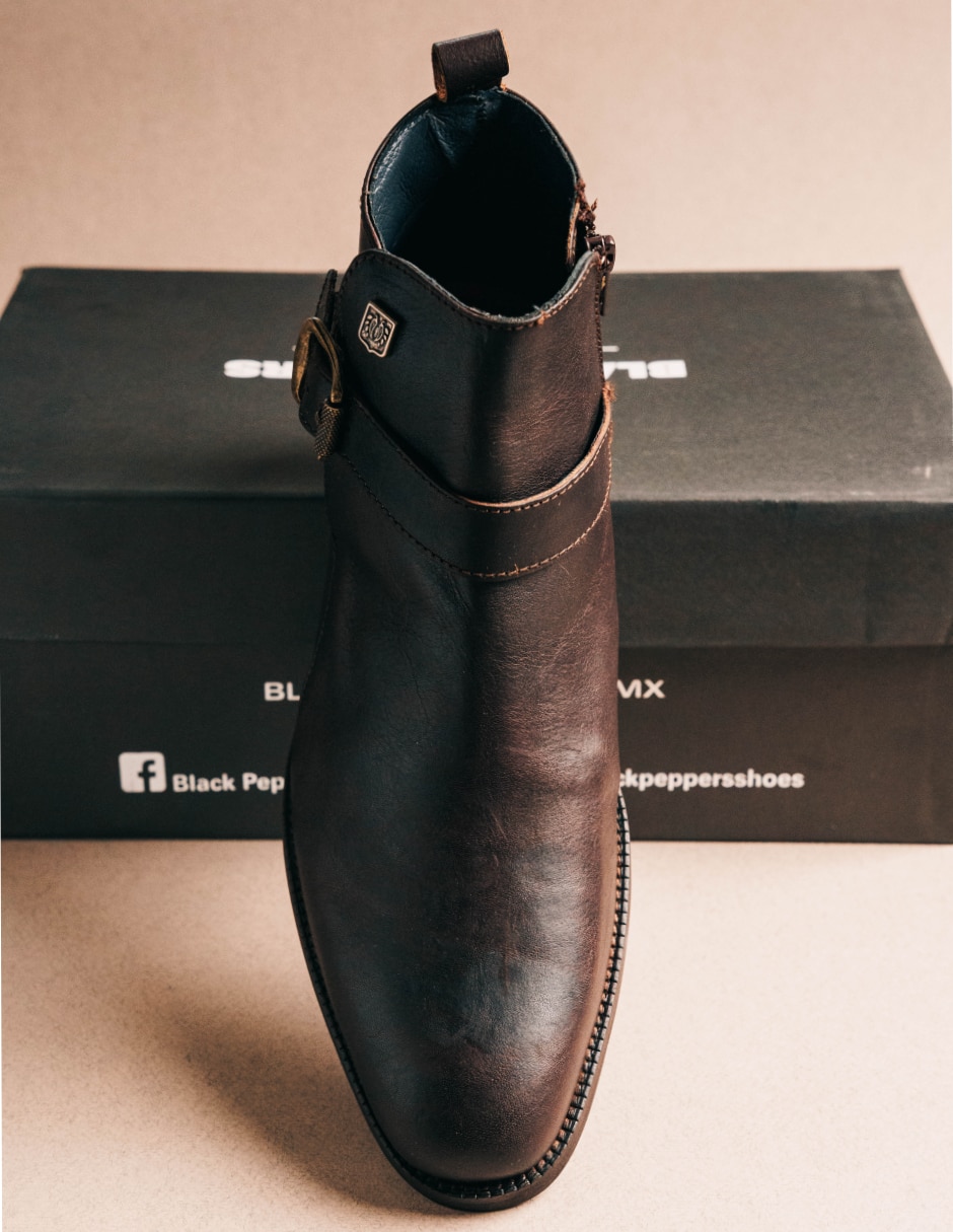 Botín black peppers de piel para hombre