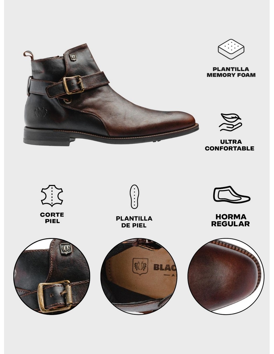Botín black peppers de piel para hombre
