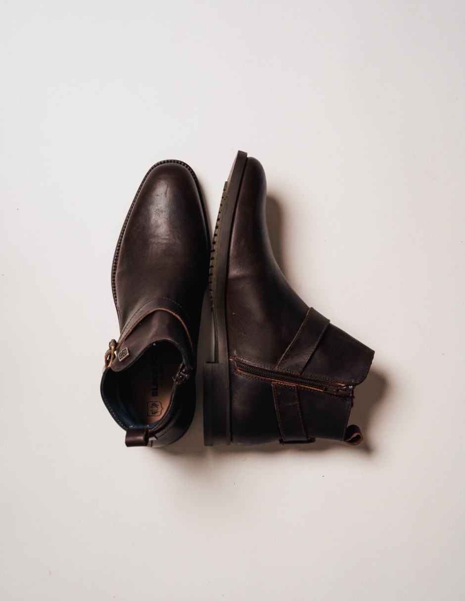 Botín black peppers de piel para hombre