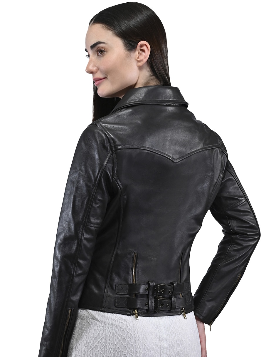 Chamarra casual Frye de piel para mujer