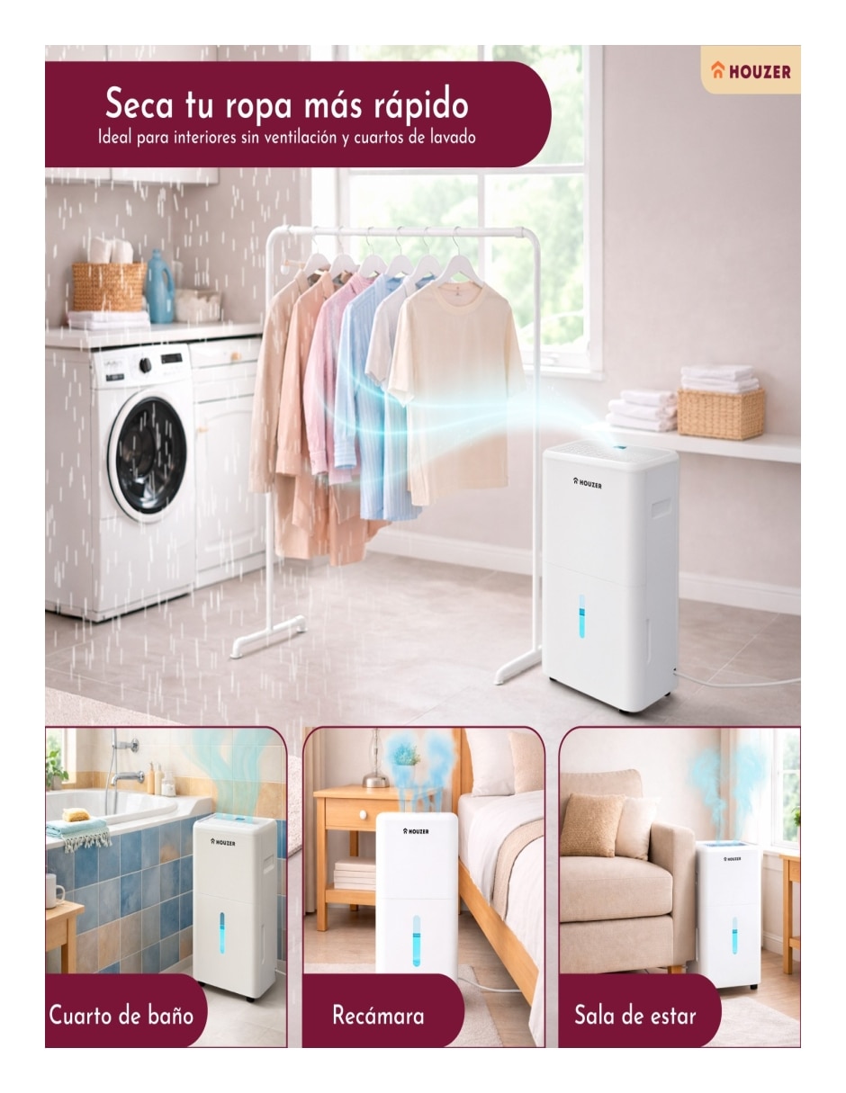 Deshumidificador eléctrico Houzer de 110 V