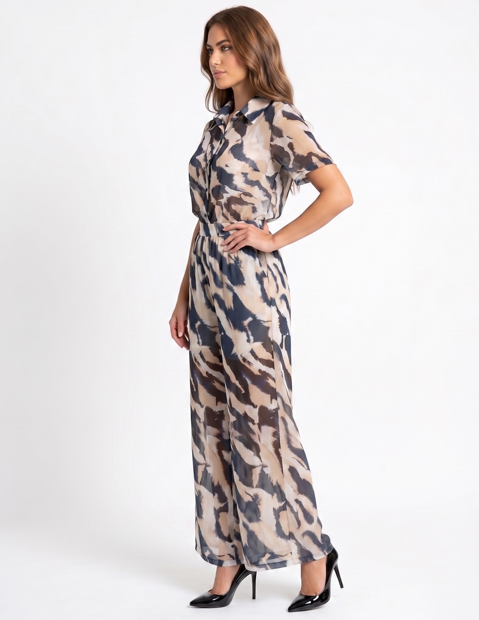 Business casual kosauki moda animal print de chifón para mujer