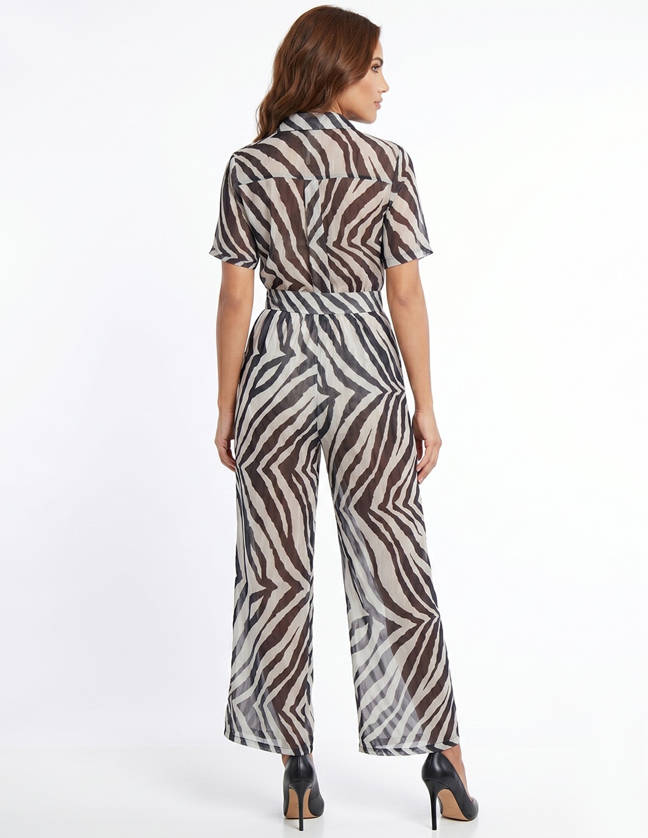 Business casual kosauki moda animal print de chifón para mujer