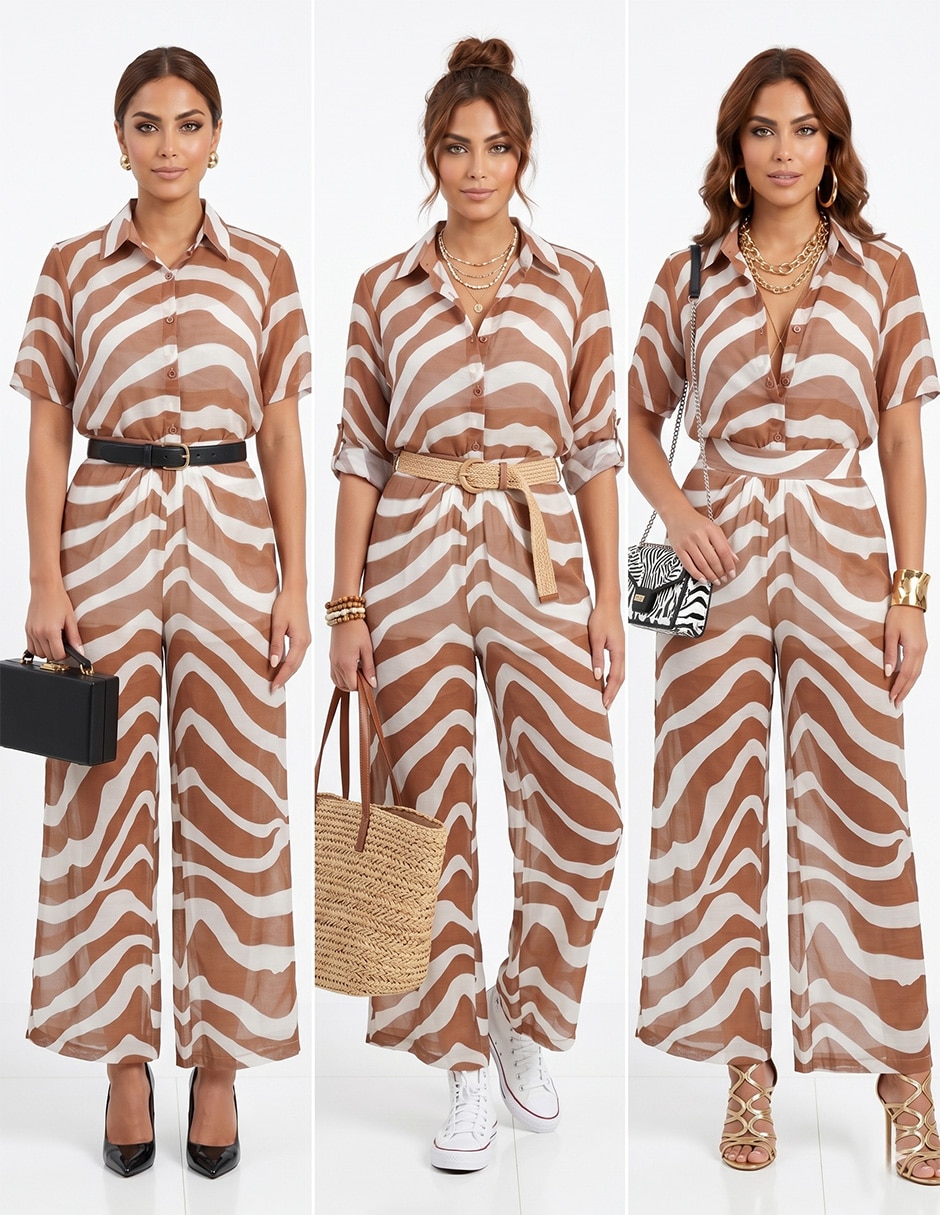 Conjunto business casual Animal print para mujer 4