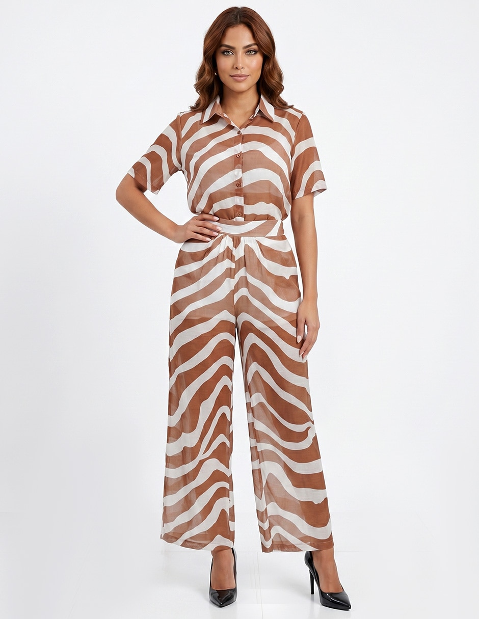 Conjunto business casual Animal print para mujer 1