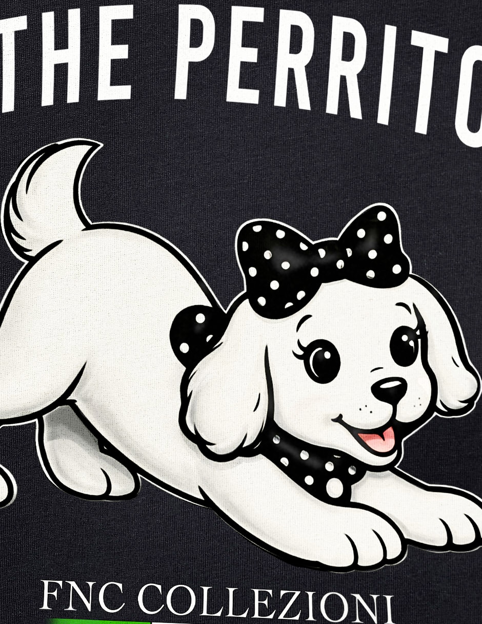 Playera manga corta fnc collezioni the perrito cuello redondo para mujer