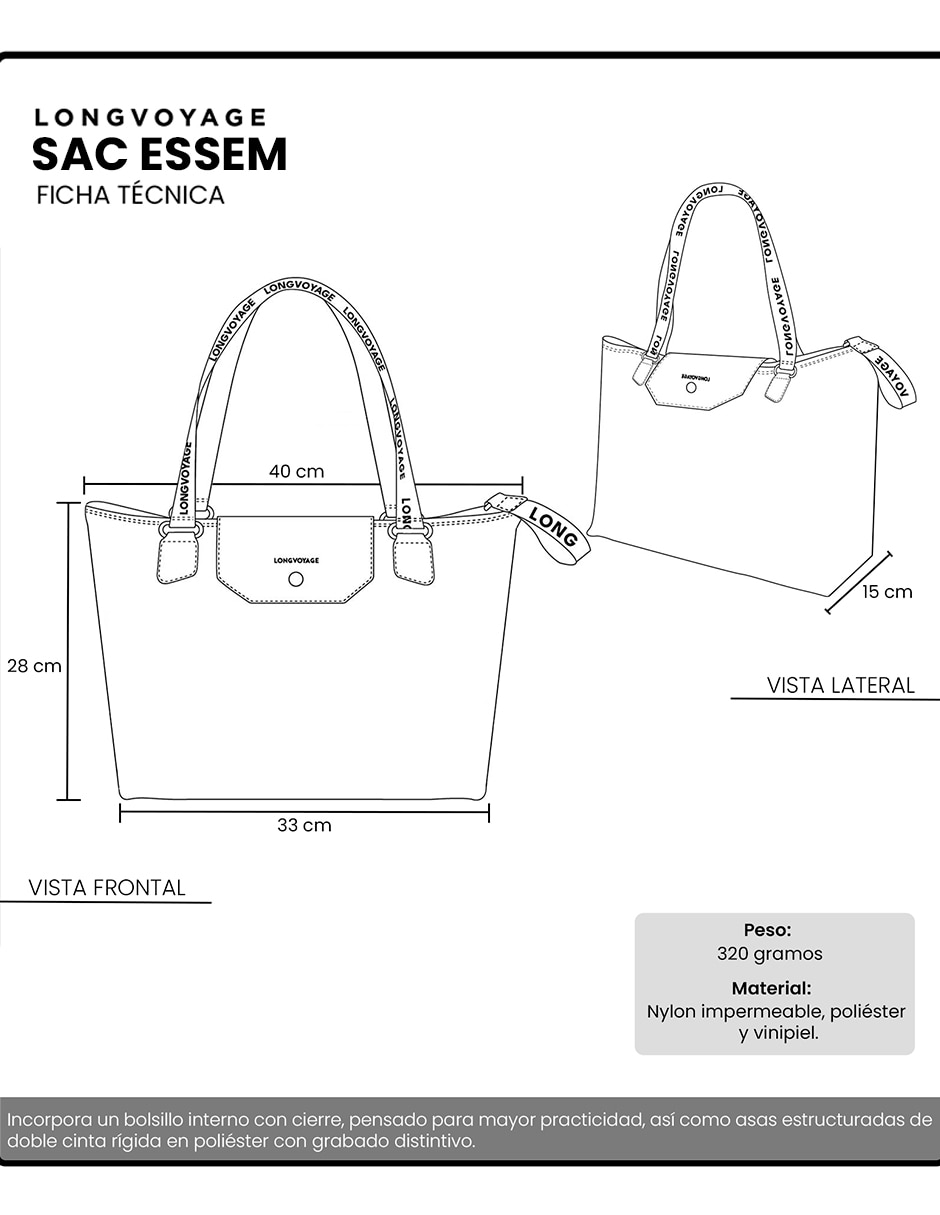 Bolsa tote longvoyage essential mujer