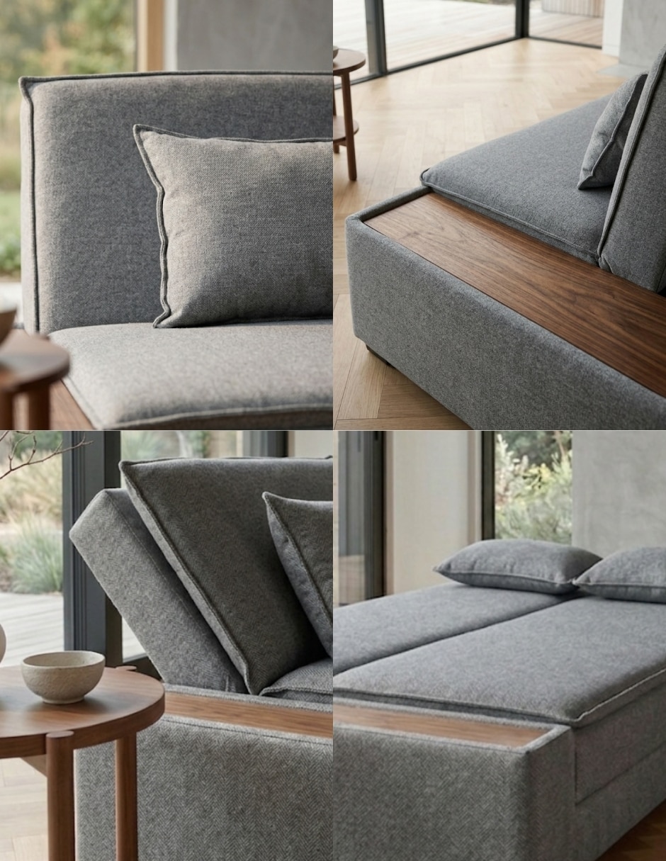Sofá cama Braxton de poliéster 3