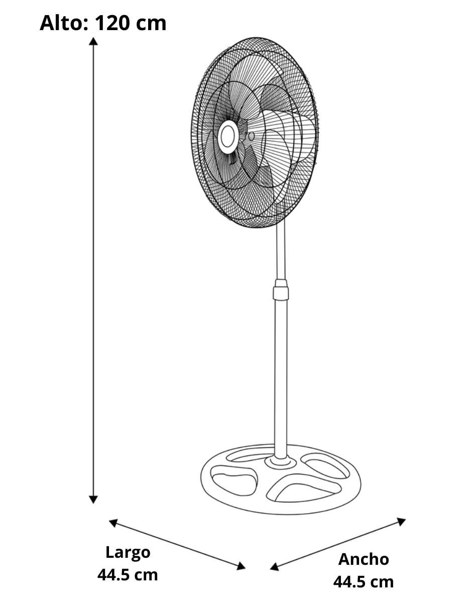 Ventilador de pedestal abs3 velocidades