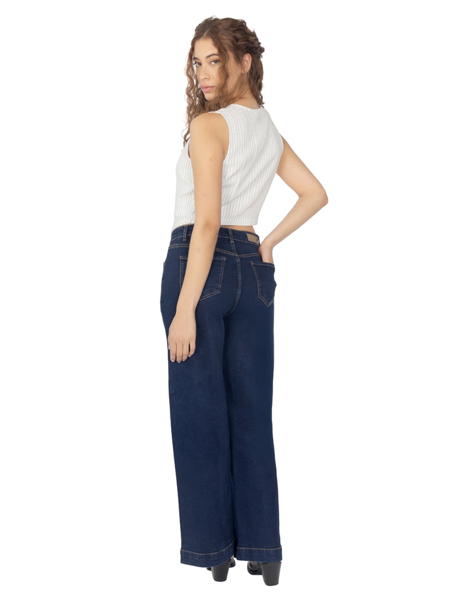 Jeans regular wide leg jeans wide leg para mujer quarry corte cintura para mujer 2