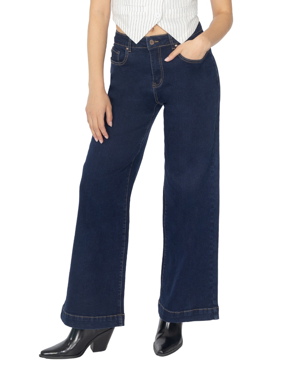 Jeans regular wide leg jeans wide leg para mujer quarry corte cintura para mujer