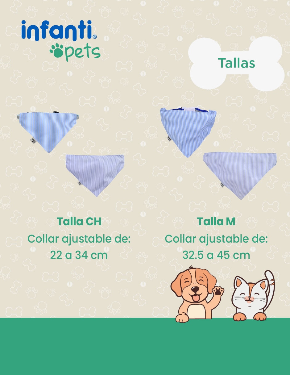 Collar decorativo para perro y gato infanti pets bandana paliacate