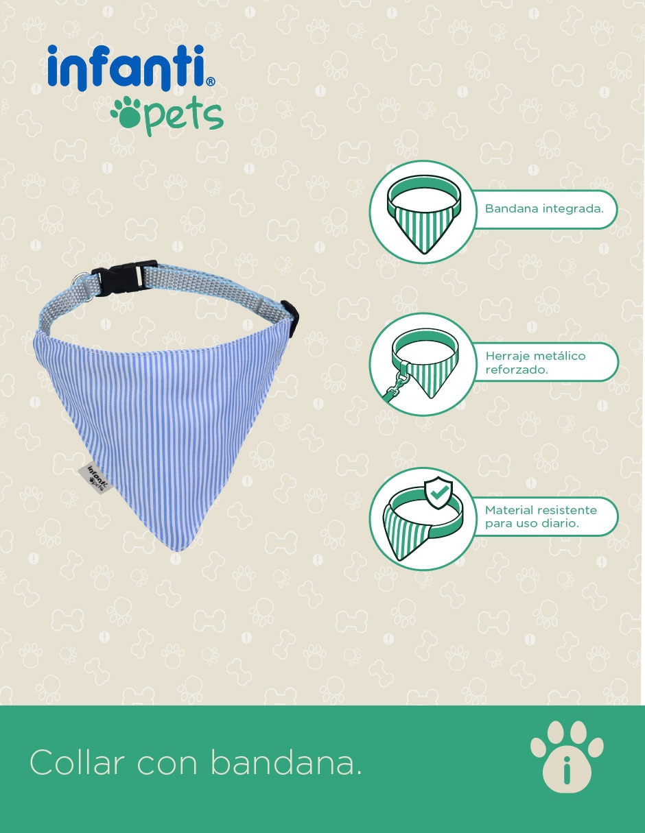Collar decorativo para perro y gato infanti pets bandana paliacate
