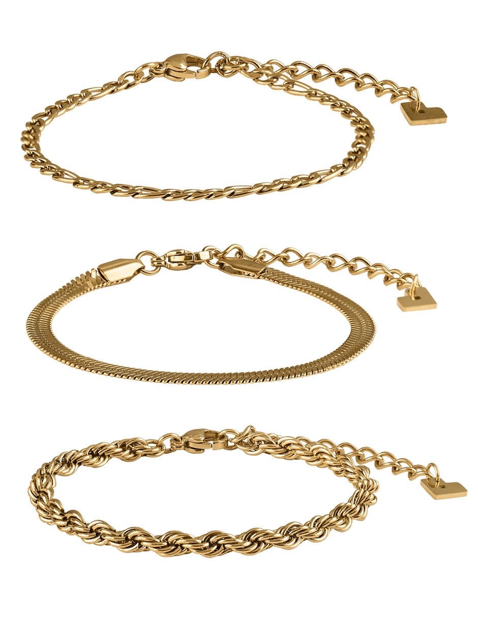 Set pulsera con baño de oro 18 k Soma