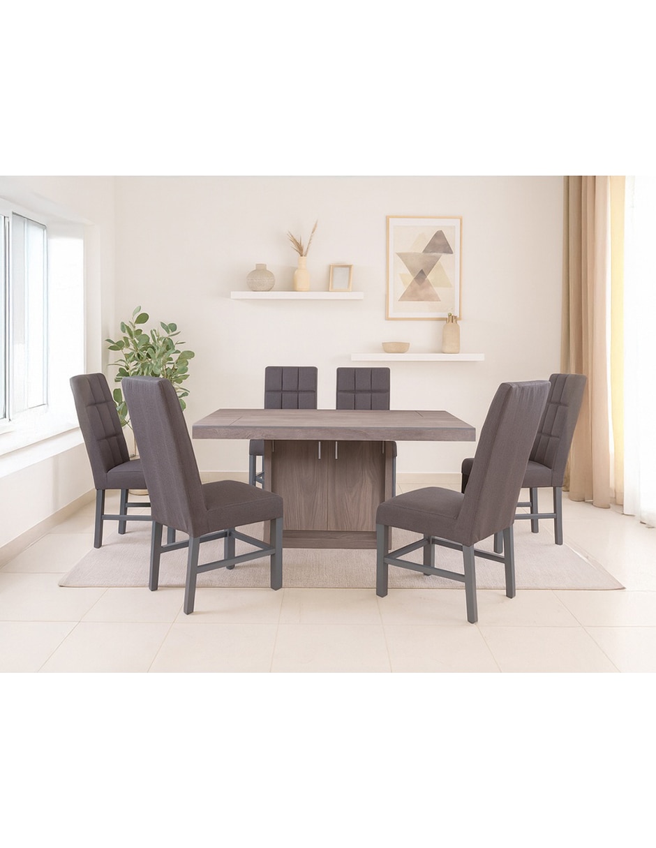 Comedor sacramento kessa para 6 personas de mdf melamina