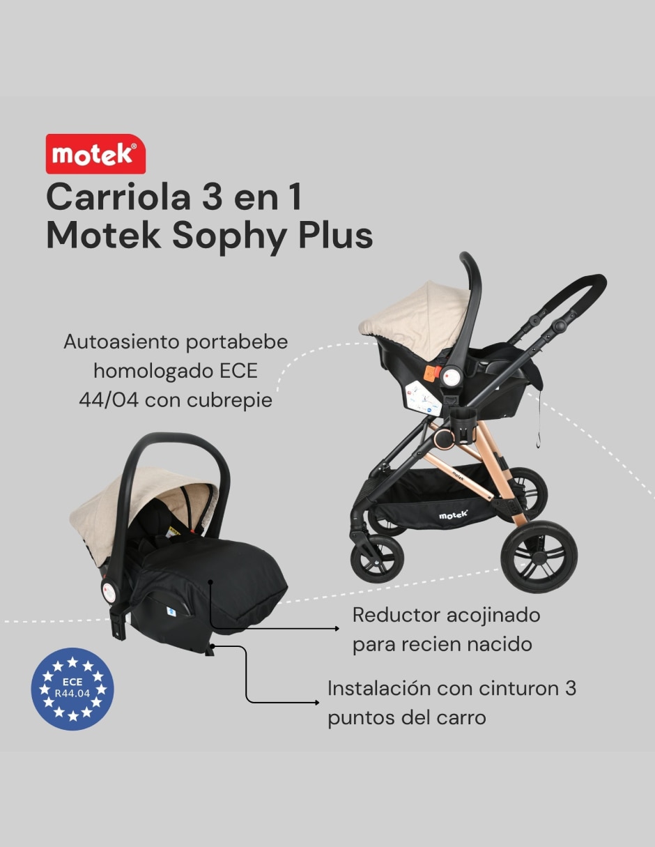 Carriola con portabebé plegable 7