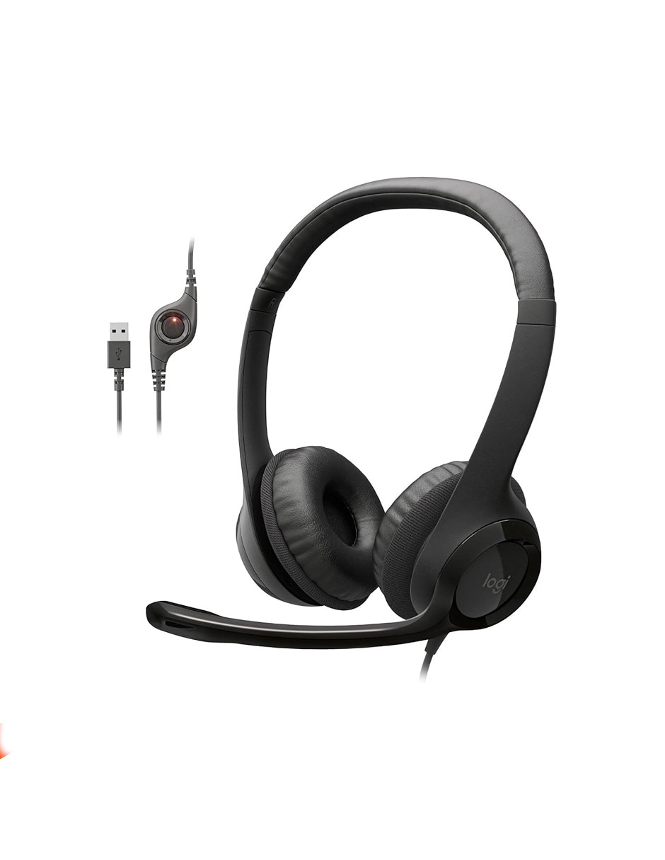 Audífonos de diadema Logitech H390 alámbricos con cancelacion de ruido
