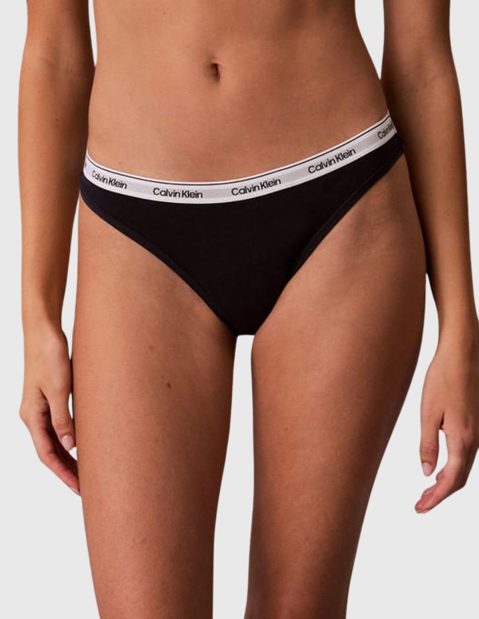 Set tanga Calvin Klein de algodón y elastano para mujer
