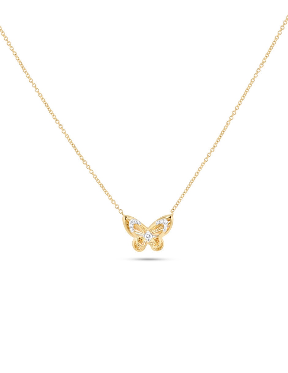 Gargantilla de mariposa de oro amarillo 14 K
