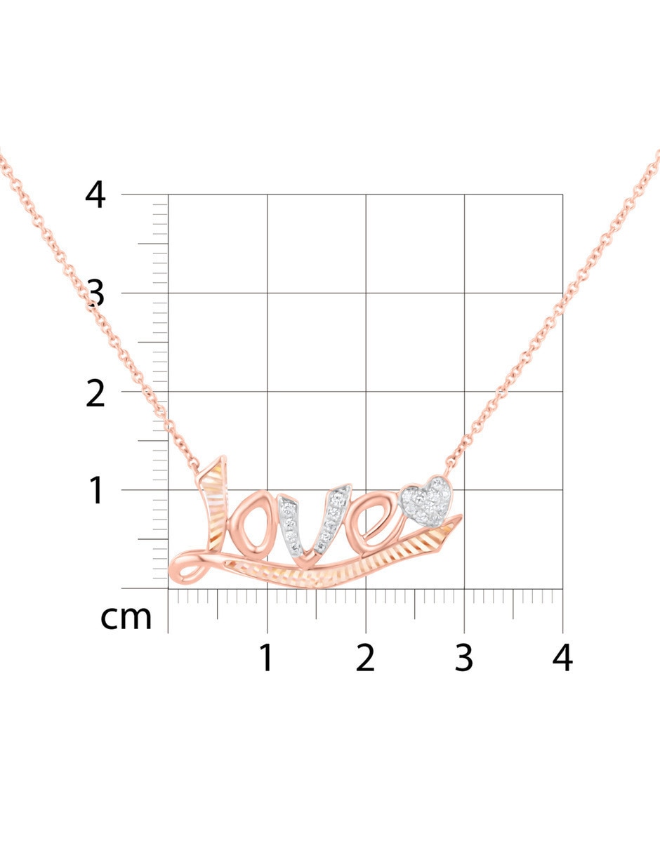 Gargantilla de corazón de oro rosa 14 K 2