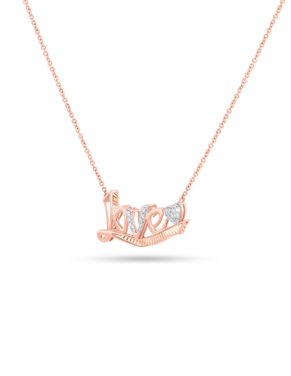Gargantilla de corazón de oro rosa 14 K 3