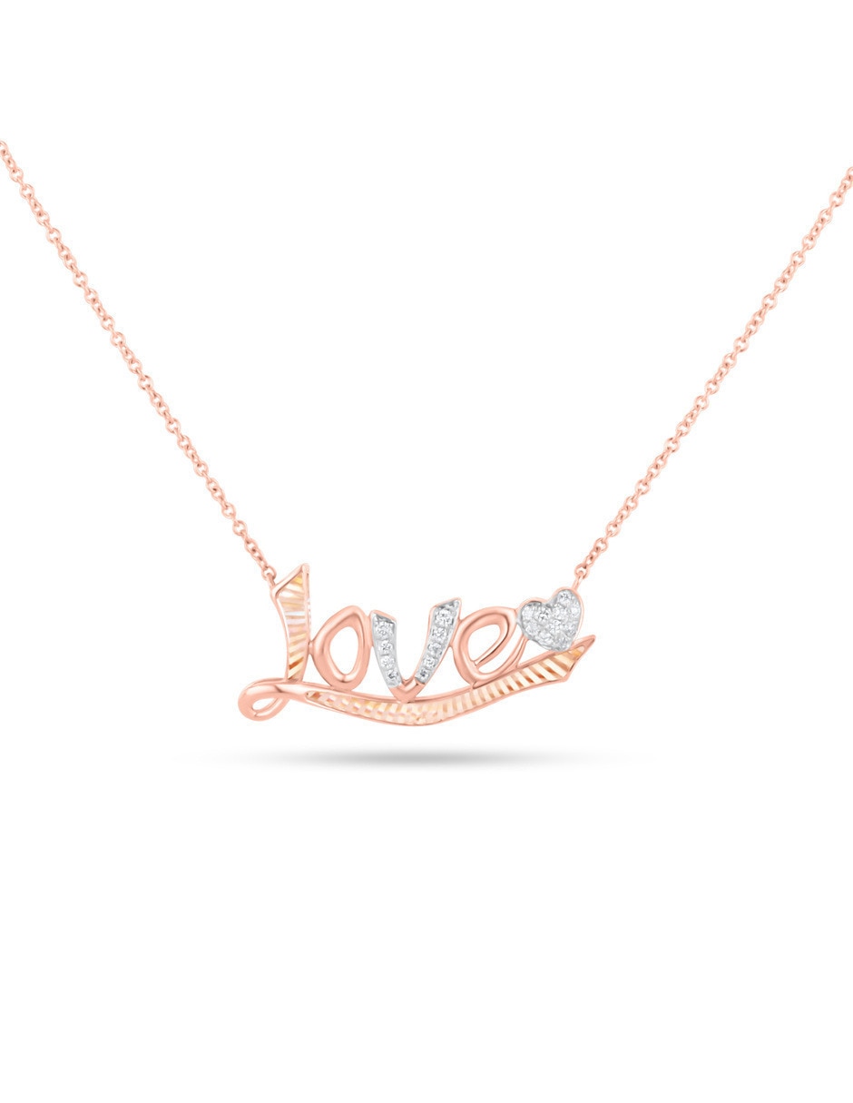 Gargantilla de corazón de oro rosa 14 K Gargantilla de corazón de oro rosa 14 K