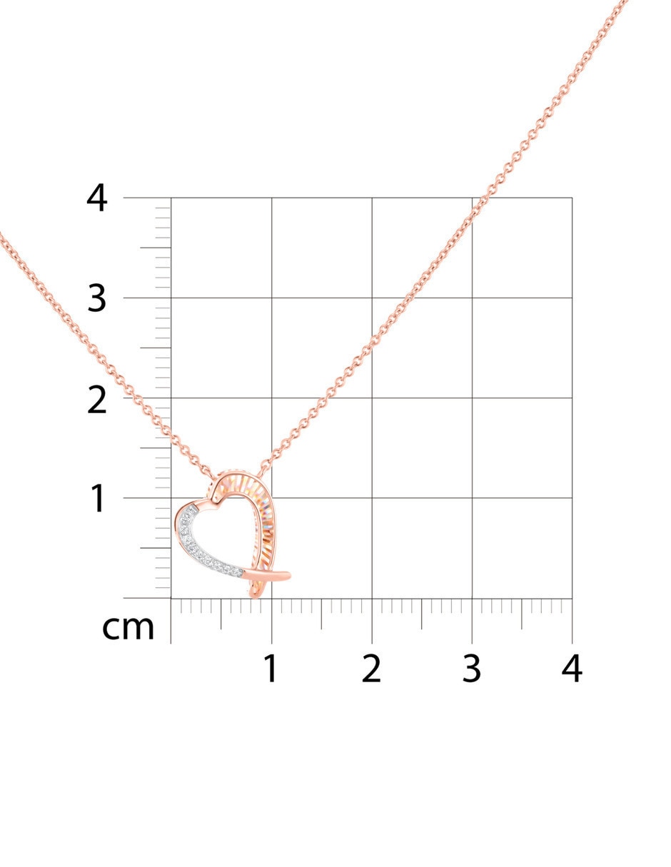 Gargantilla de corazón de oro rosa 14 K 2