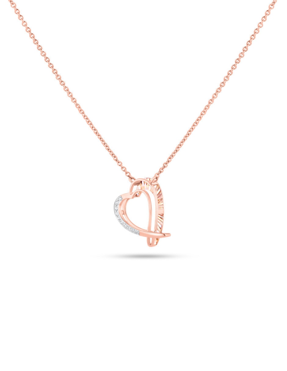 Gargantilla de corazón de oro rosa 14 K 3
