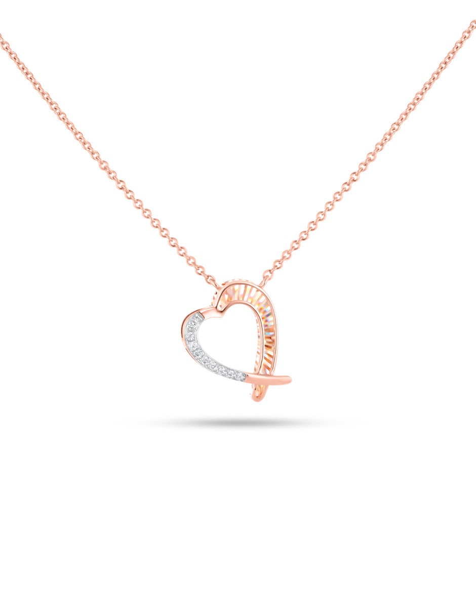 Gargantilla de corazón de oro rosa 14 K Gargantilla de corazón de oro rosa 14 K