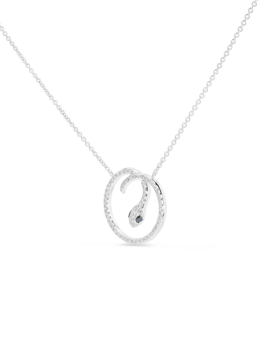 Gargantilla de serpiente de oro blanco 14 K 4