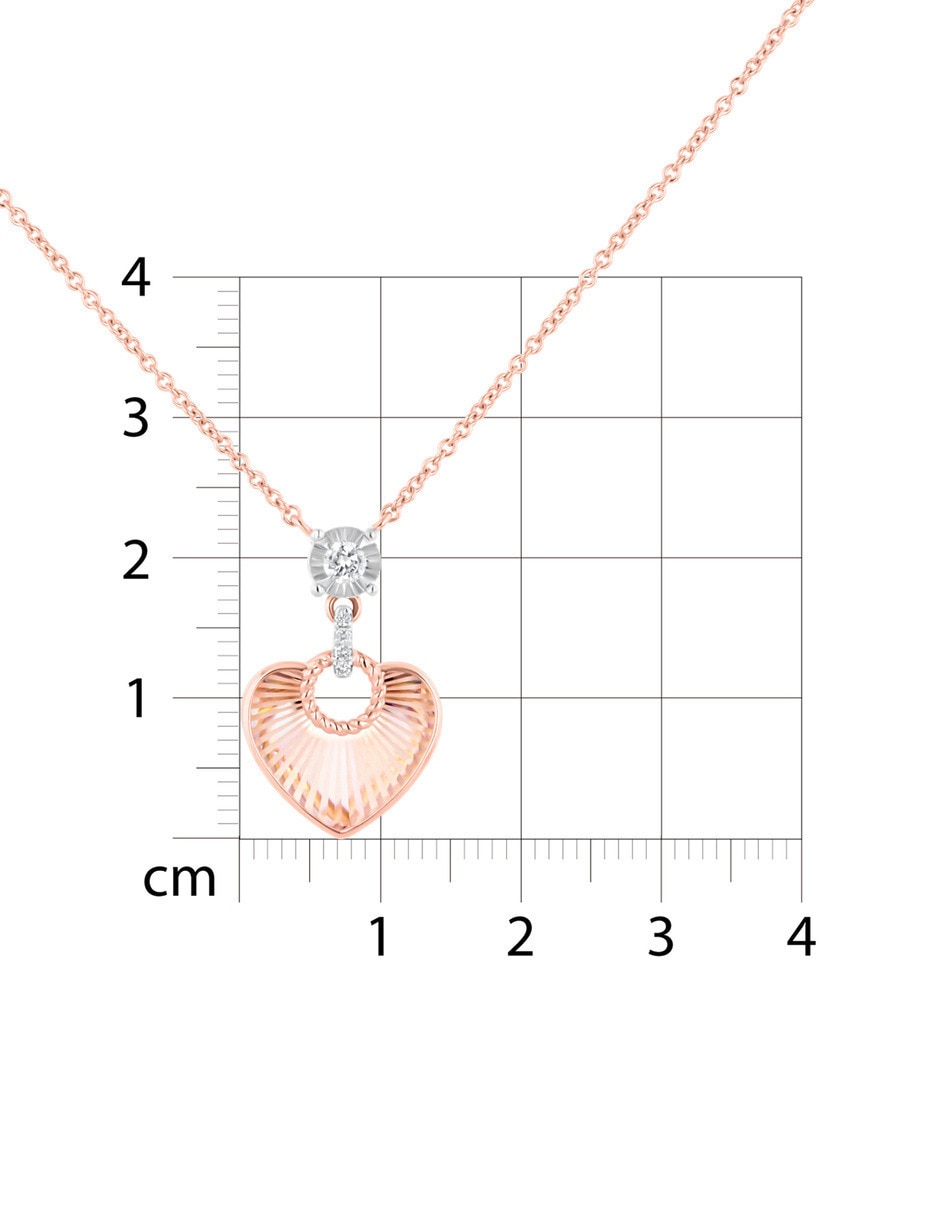 Gargantilla de corazón de oro rosa 14 K 2