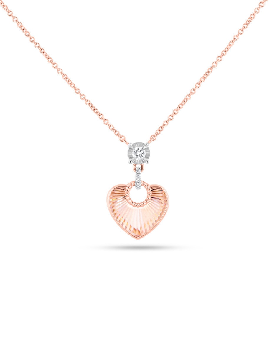 Gargantilla de corazón de oro rosa 14 K