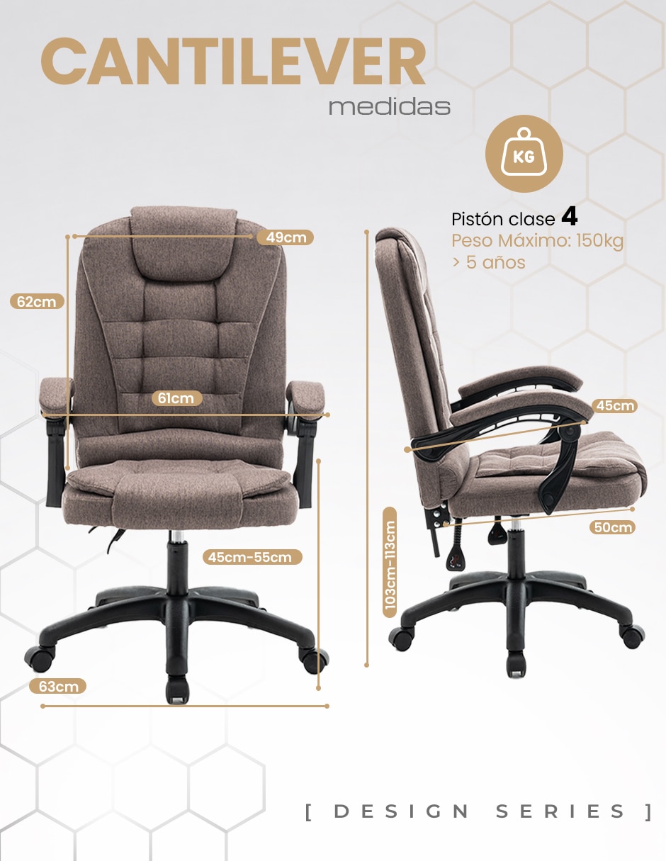 Silla de escritorio lino cantilever beckon