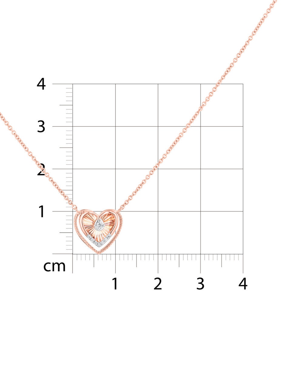 Gargantilla de corazón de oro rosa 14 K 3