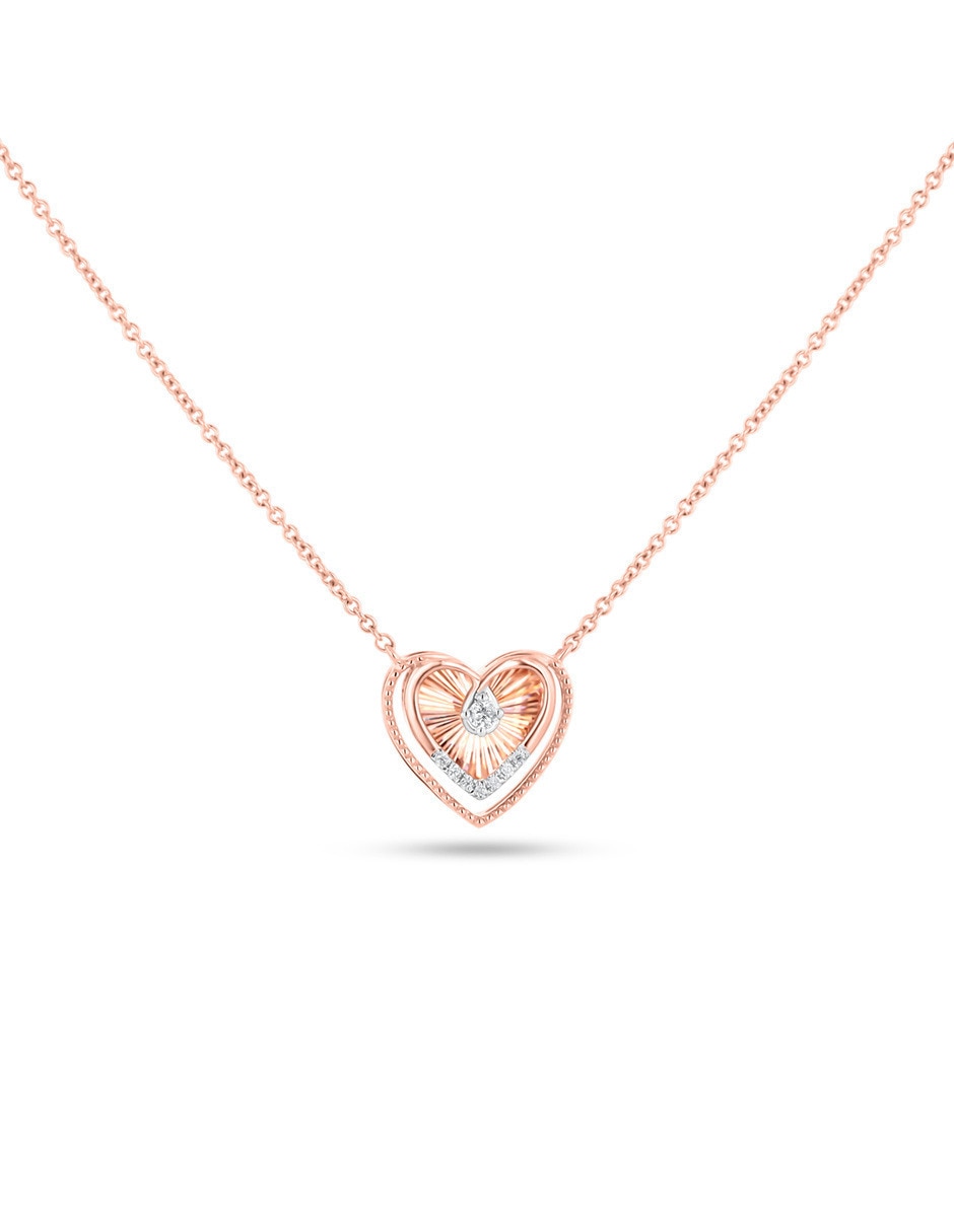 Gargantilla de corazón de oro rosa 14 K Gargantilla de corazón de oro rosa 14 K